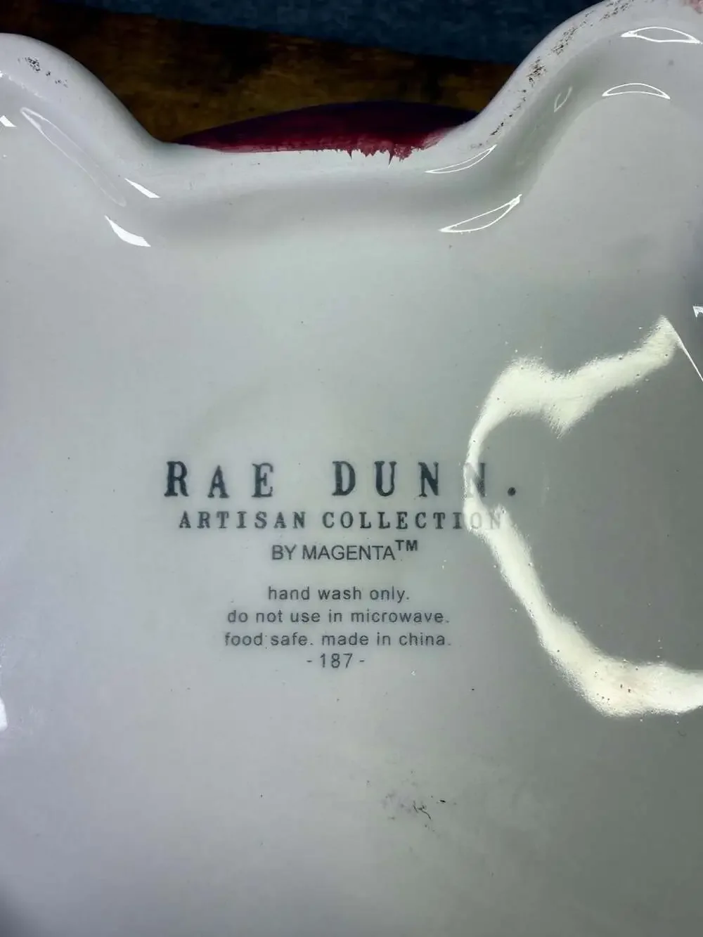 Rae Dunn Fall Y'all Gnome Figural Cookie Jar Canister with Lid Maroon White